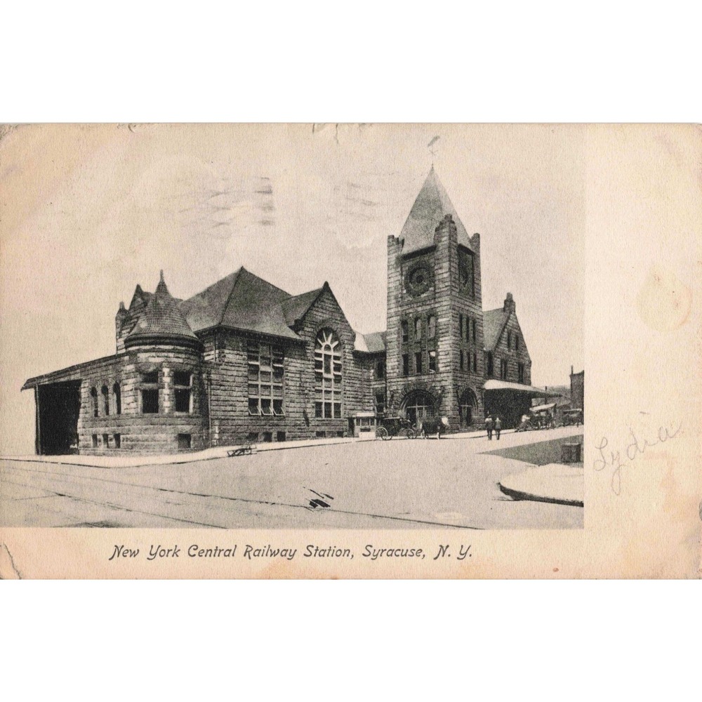 Vintage 1907 New York Central Railway Station Syracuse NY Postcard Lithograph - Picture 1 of 2